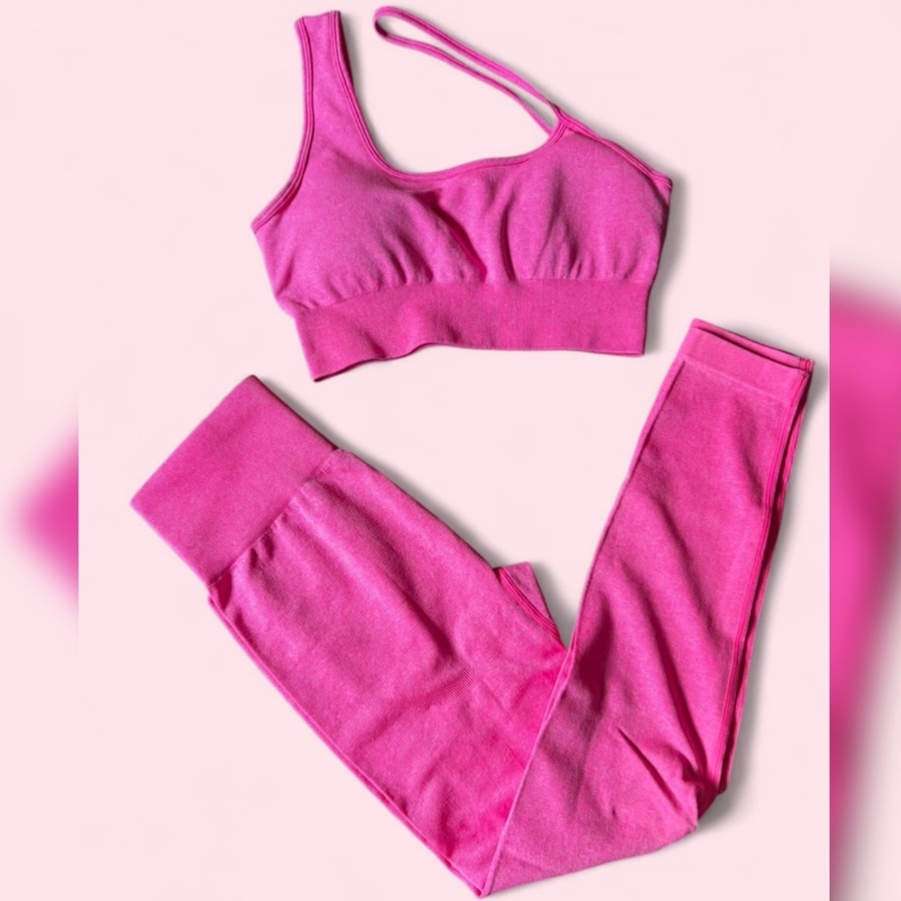 Vibrant Pink Sports Bra Set